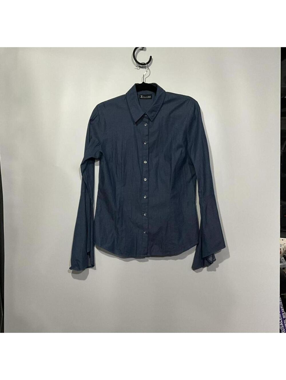 7th Avenue Design Blue Button-Up Shirt
